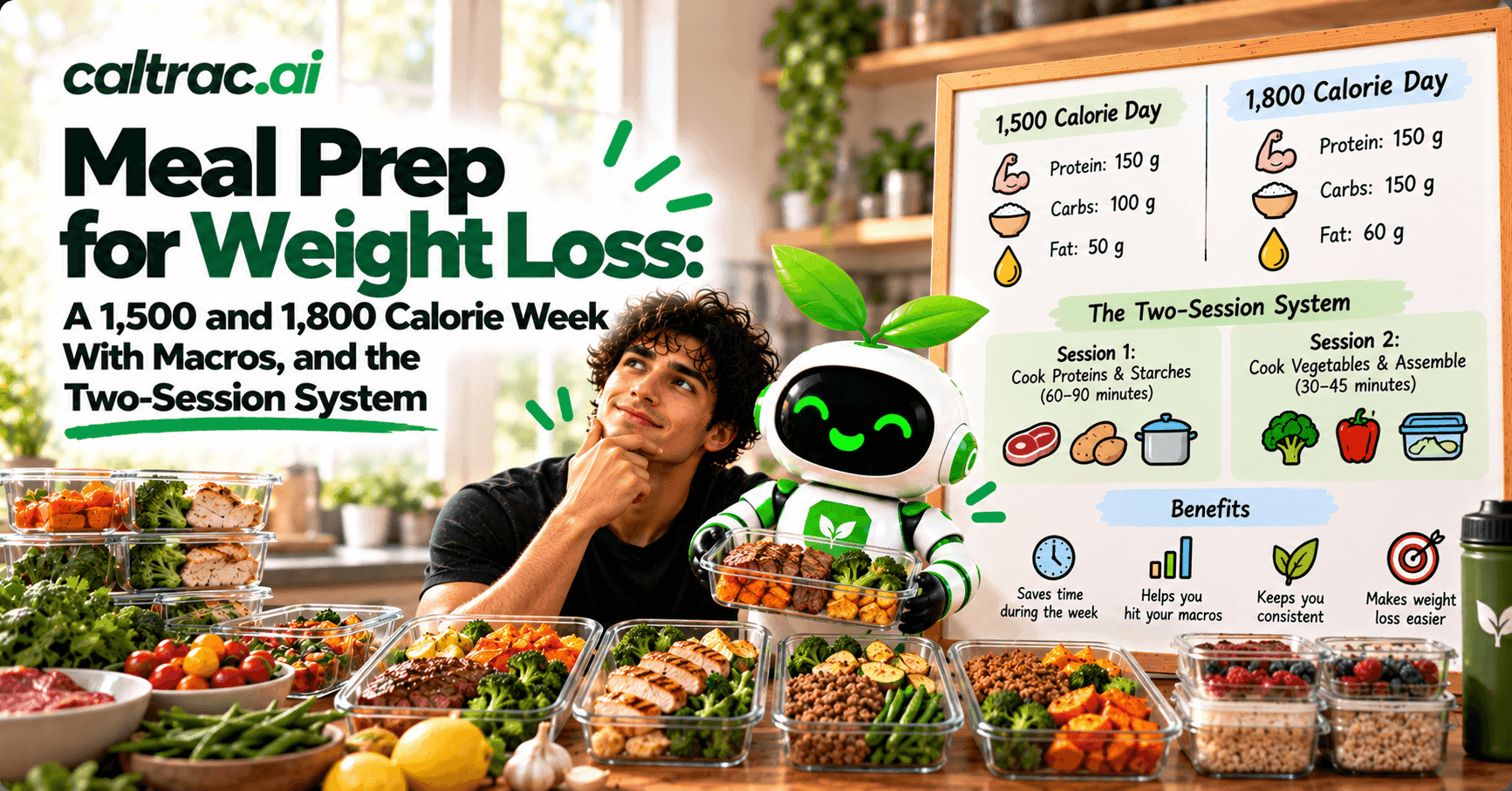 Meal Prep for Weight Loss: A 1,500 and 1,800 Calorie Week With Macros, and the Two-Session System
