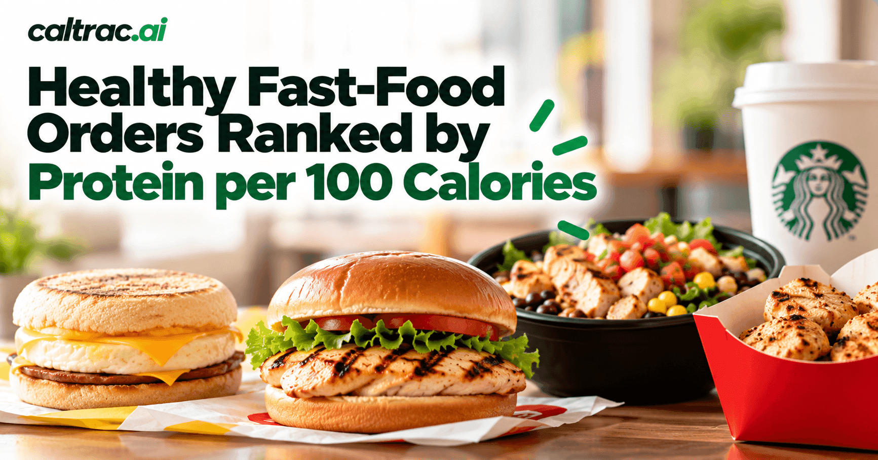 Healthy Fast-Food Orders Ranked by Protein per 100 Calories, Using USDA Data for Named Chain Items