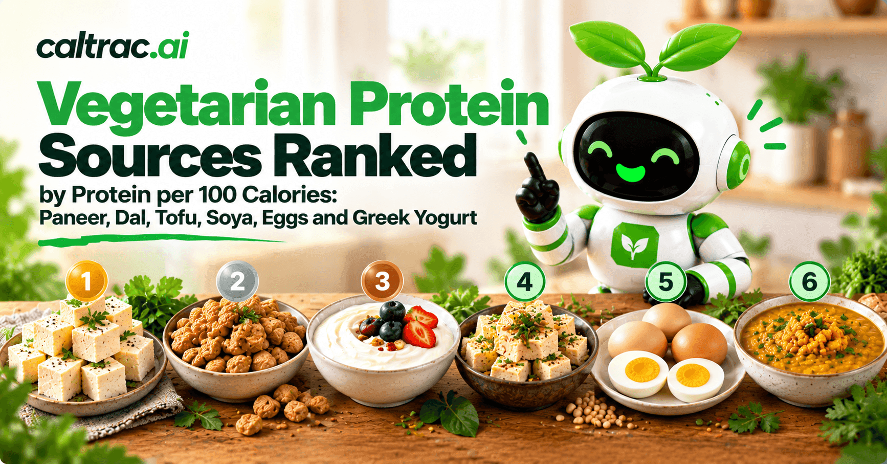 Vegetarian Protein Sources Ranked by Protein per 100 Calories: Paneer, Dal, Tofu, Soya, Eggs and Greek Yogurt